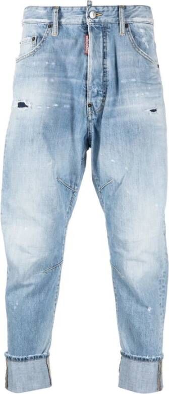 Dsquared2 Loszittende Denim Jeans voor Heren Blauw Heren