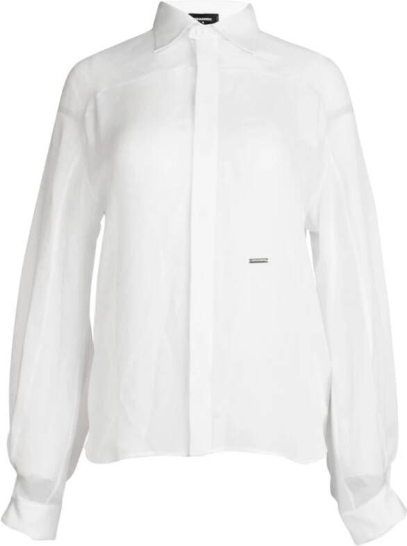 Dsquared2 Luxe Zijden Blouse White Dames