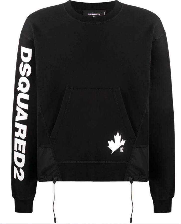 Dsquared2 Maple Leaf Logo-Print Sweatshirt Zwart Heren