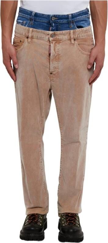 Dsquared2 Marble Corduroy Wash Twin Pack Jeans Brown Heren