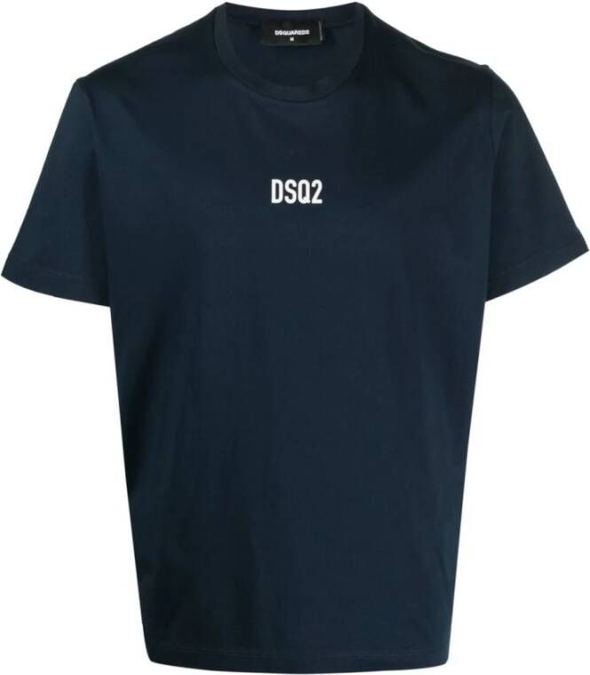 Dsquared2 Men Clothing T-Shirts Polos Blue Navy Ss23 Blauw Heren