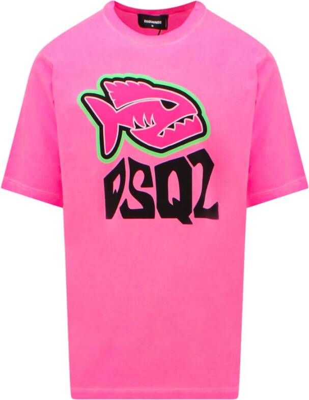 Dsquared2 Men Clothing T-Shirts Polos Pink Ss23 Roze Heren