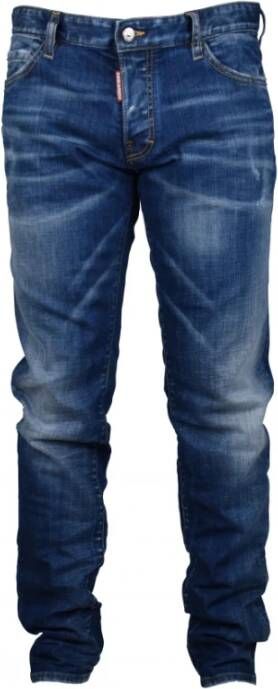 Dsquared2 Men& Luxury Jeans Blue Slim Jeans Blauw Heren