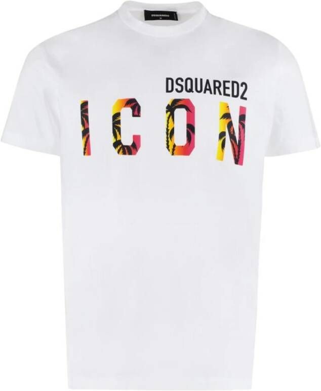Dsquared2 Sunset Lettering Print Dames T-shirt White Dames