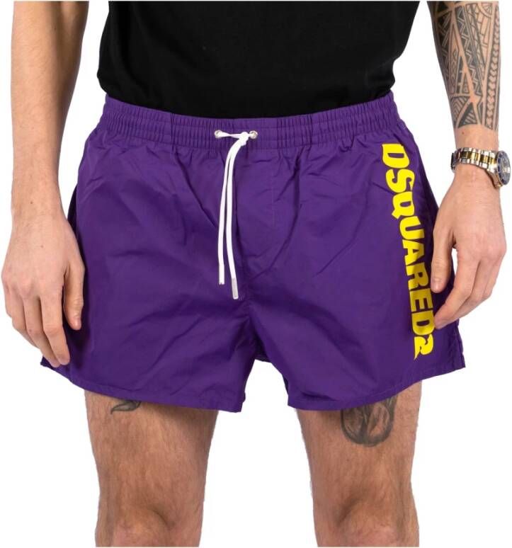 Dsquared2 Midi Bokser Shorts Actieve Strandkleding Purple Heren