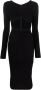 Dsquared2 Zwarte Midi Jurk met Uitsnijding Black Dames - Thumbnail 1