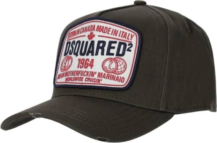 Dsquared2 Militair Groene Baseballpet met Patch Groen Heren