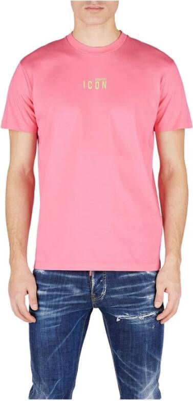 Dsquared2 Mini Logo Icoon T-Shirt Roze Heren