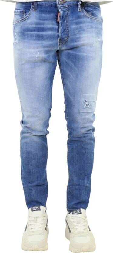 Dsquared2 Slim-Fit Hoge Kwaliteit Jeans voor Mannen Blauw Heren