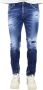 Dsquared2 Slim-Cut Distressed Blauwe Jeans Blauw Heren - Thumbnail 1