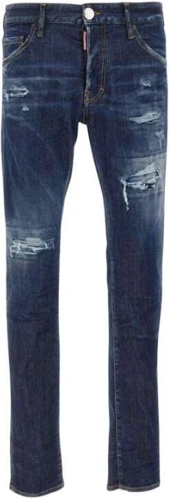 Dsquared2 Donkere Gescheurde Wassing Cool Guy Jeans Blue Heren