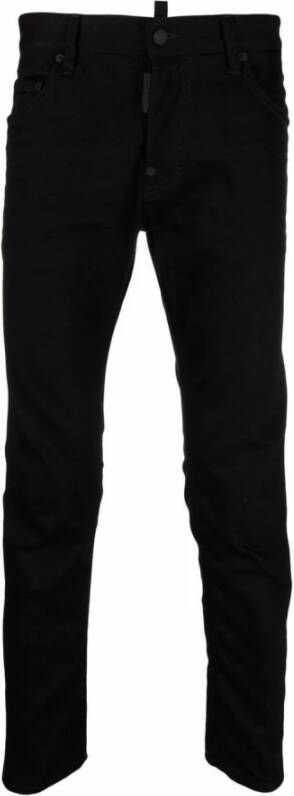 Dsquared2 Zwarte Skinny Jeans van Katoen met Vijf Zakken Black Heren