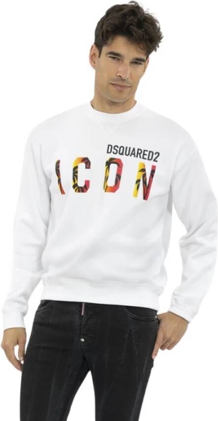 Dsquared2 Multicolor Icon Sweatshirt White Heren