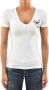 Dsquared2 Multicolor Leren V-Hals Dames T-Shirt met Swarovski Details White Dames - Thumbnail 1