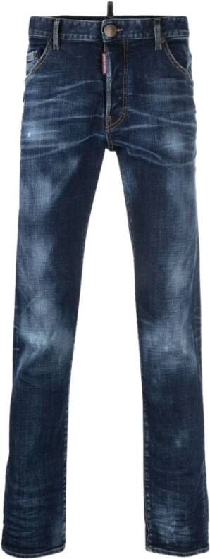 Dsquared2 Navy Blauwe Slim-fit Jeans Blauw Heren