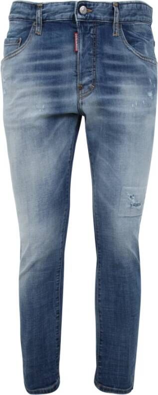 Dsquared2 Navy Blue Skater Slim-fit Jeans Blauw Heren
