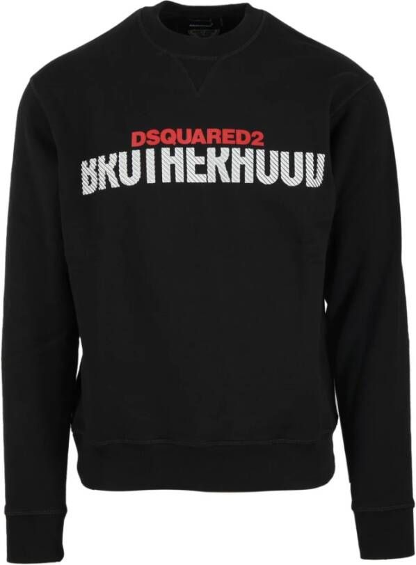 Dsquared2 Noir Fraterhood Sweatshirt Comfortabel en Stijlvol Zwart Heren