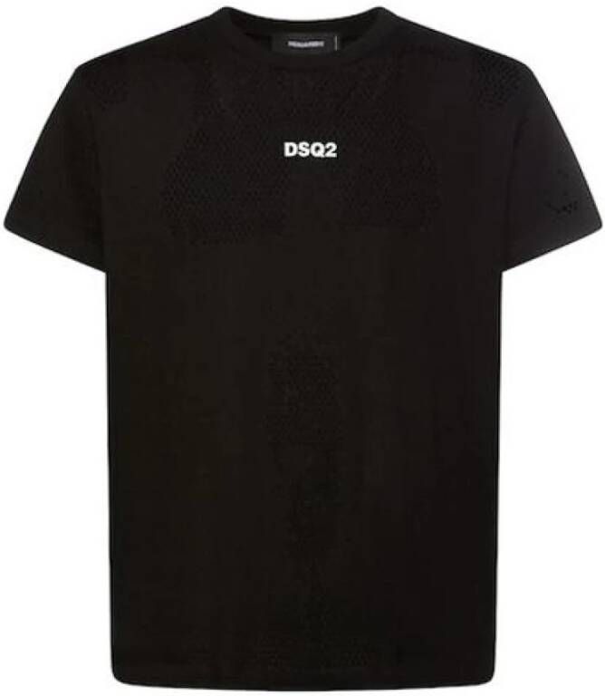 Dsquared2 Noir Tee-Shirt Update Casual Garderobe Zwart Heren