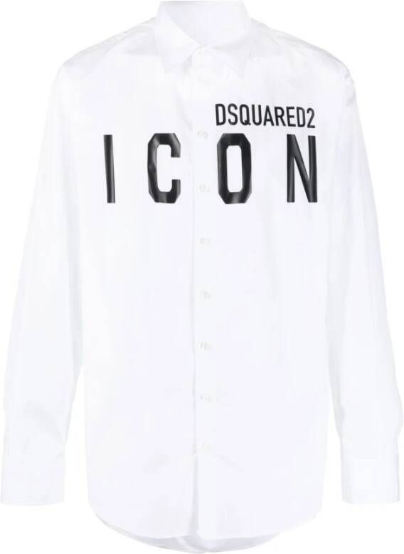 Dsquared2 Witte Overhemd Regular Fit Geschikt voor Alle Temperaturen 100% Katoen White Heren