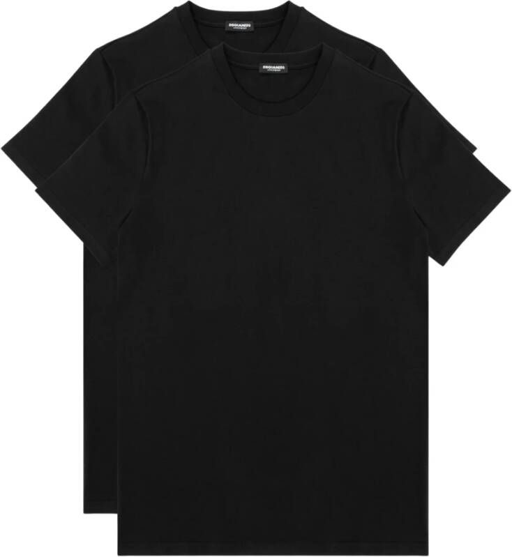 Dsquared2 Zwarte Crewneck T-shirts Black Heren
