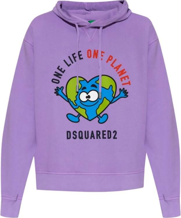 Dsquared2 One Life One Planet collectie hoodie Paars Dames