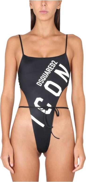 Dsquared2 ONE Piece Swimsuit With Logo Zwart Dames