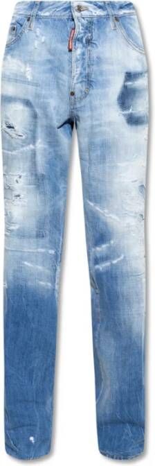 Dsquared2 Ontspannen Blauwe Jeans met Overdreven Effecten Blauw Heren