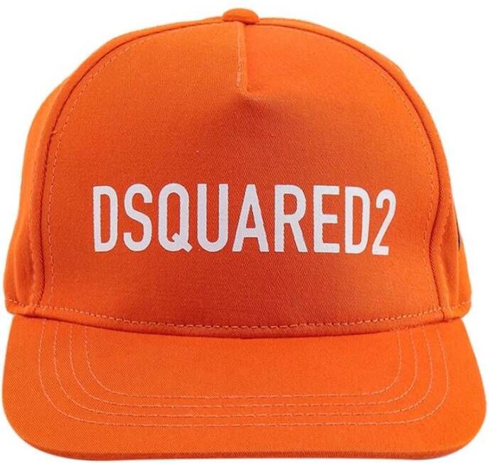 Dsquared2 Organisch Katoenen Logo Pet Oranje Heren