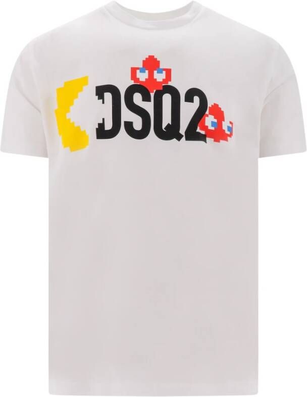 Dsquared2 Pac-Man Print Katoenen T-Shirt White Heren