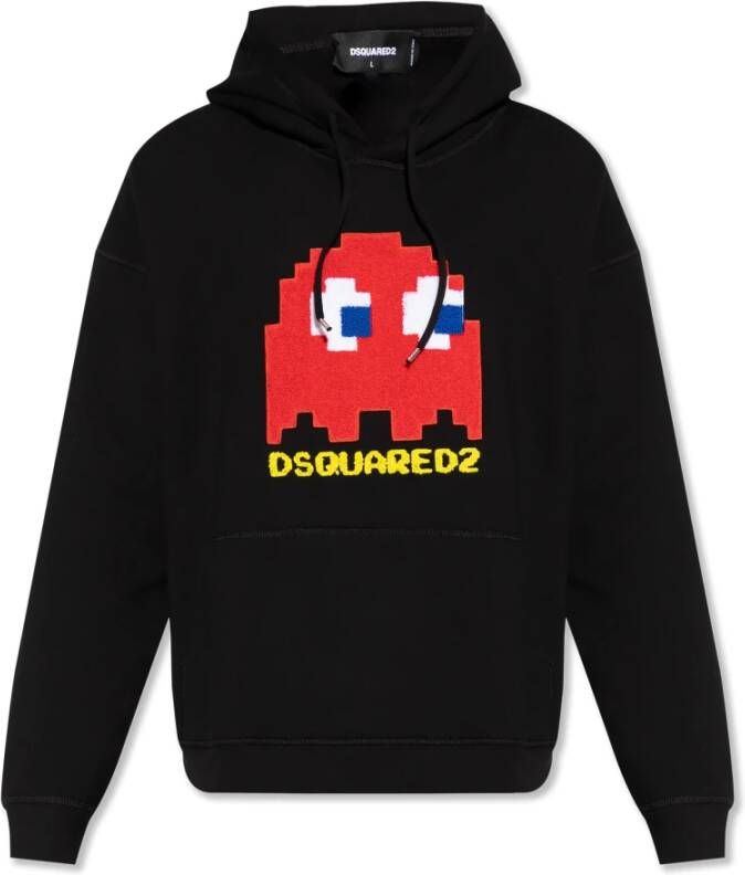 Dsquared2 Zwarte Katoenen Sweatshirt met Iconisch Logo Black Heren