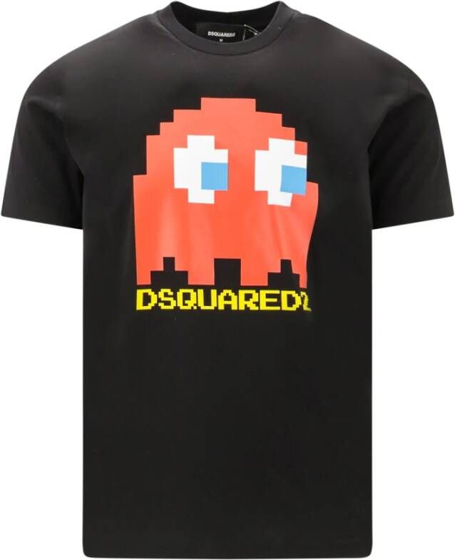 Dsquared2 Pacman x Katoenen T-Shirt voor Heren Zwart Heren