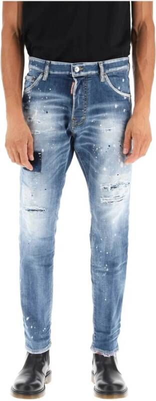 Dsquared2 Peekaboo wash cool guy cropped jeans Blauw Heren