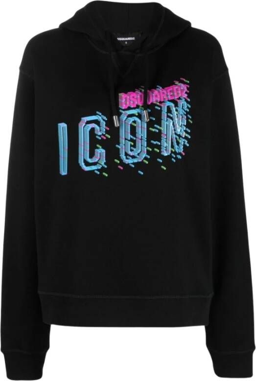 Dsquared2 Pixeled Cool Fit Hoodie Zwart Dames