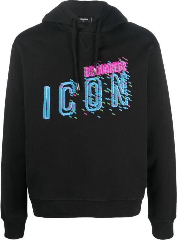 Dsquared2 Pixeled Icon Cool Fit Hoodie Zwart Heren