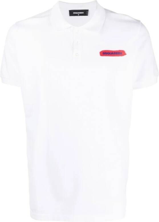 Dsquared2 Logo Katoenen Polo Shirt White Heren