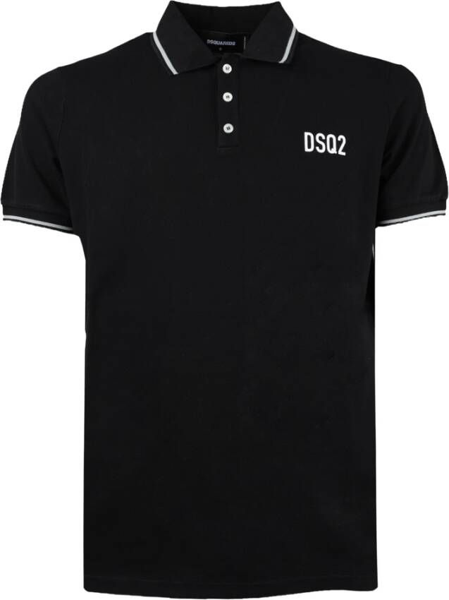 Dsquared2 Elegante Heren Polo Shirt met Modern Design Black Heren