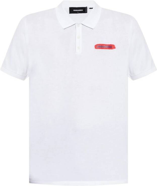 Dsquared2 Logo Katoenen Polo Shirt White Heren