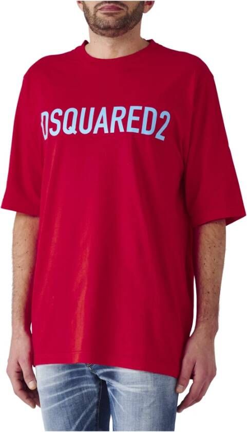 Dsquared2 Premium Heren T-Shirt Stijlvolle Upgrade Rood Heren
