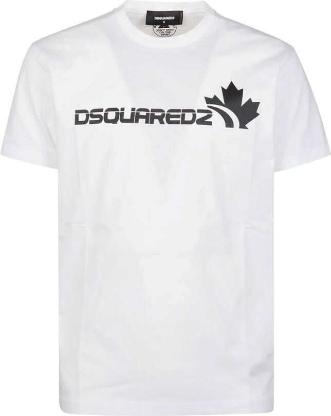 Dsquared2 White Maple t-shirt by ; minimal design ideal for an everyday minimal look Wit Heren