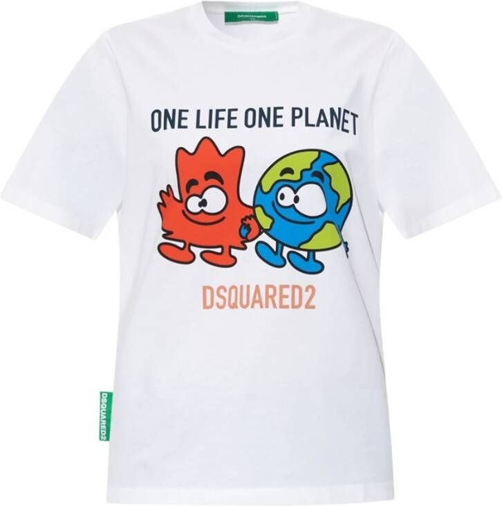 Dsquared2 Printed T-shirt Wit Dames