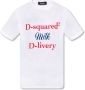 Dsquared2 Heren Slip-On T-Shirt met Bedrukte Tekst White Heren - Thumbnail 1