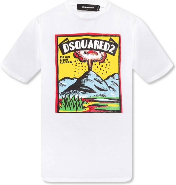 Dsquared2 Printed T-shirt Wit Heren