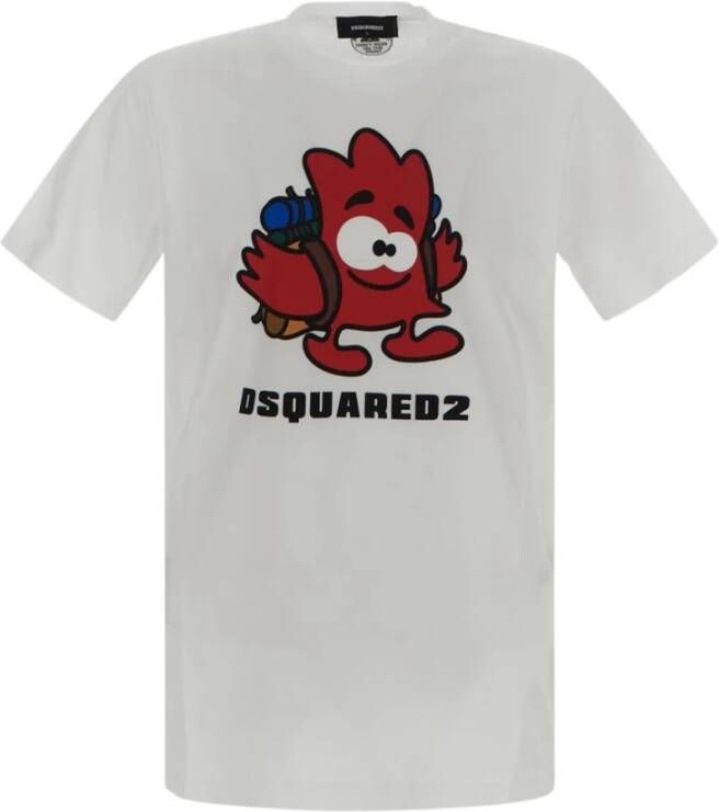 Dsquared2 Printed T-Shirt Wit Heren