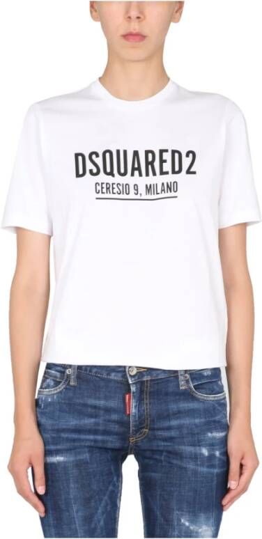 Dsquared2 Renny FIT T-Shirt With Logo Wit Dames