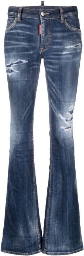 Dsquared2 Retro Distressed Flared Jeans Blauw Dames
