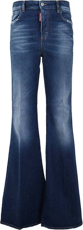 Dsquared2 Retro Navy Blue Flare Jeans Blauw Dames