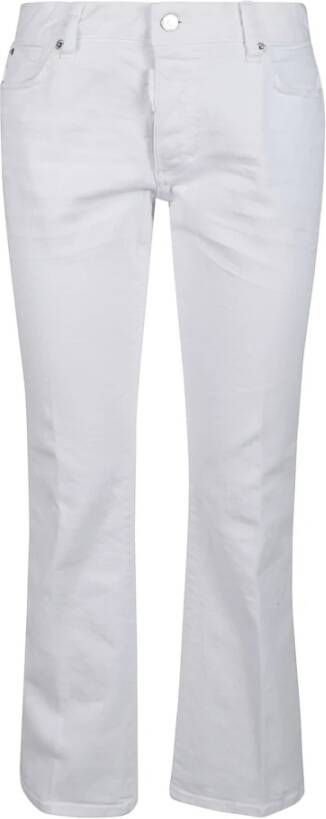 Dsquared2 Retro Witte Bell Bottom Jeans White Dames