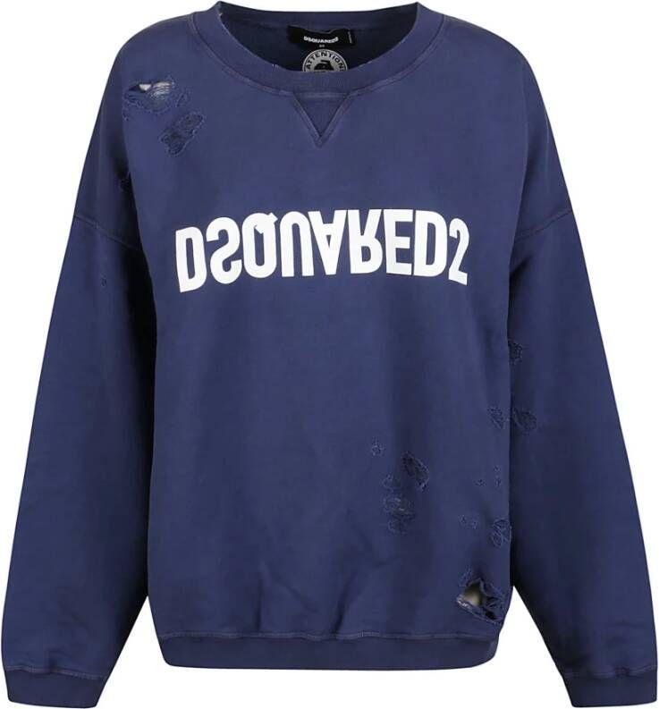 Dsquared2 Reverse Sweatshirt Blauw Dames