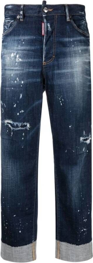 Dsquared2 Ripped Straight-Leg Jeans Blauw Dames