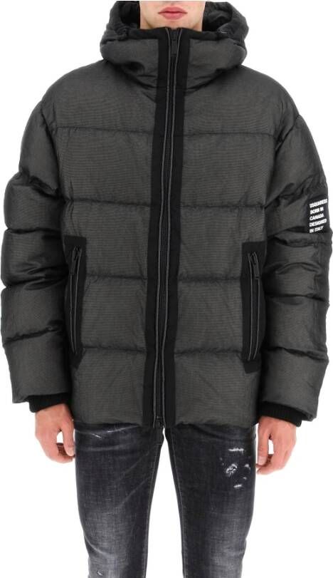 Dsquared2 Ripstop nylon down jacket Zwart Heren